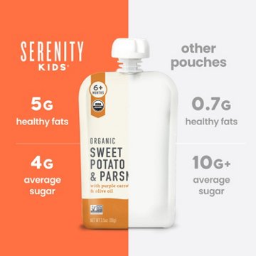 Serenity Kids Organic Baby Food Pouch - Sweet Potato & Parsnip