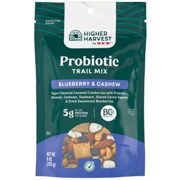 Higher Harvest by H-E-B Probiotic Trail Mix - Blueberry & Cashew, 9 oz
