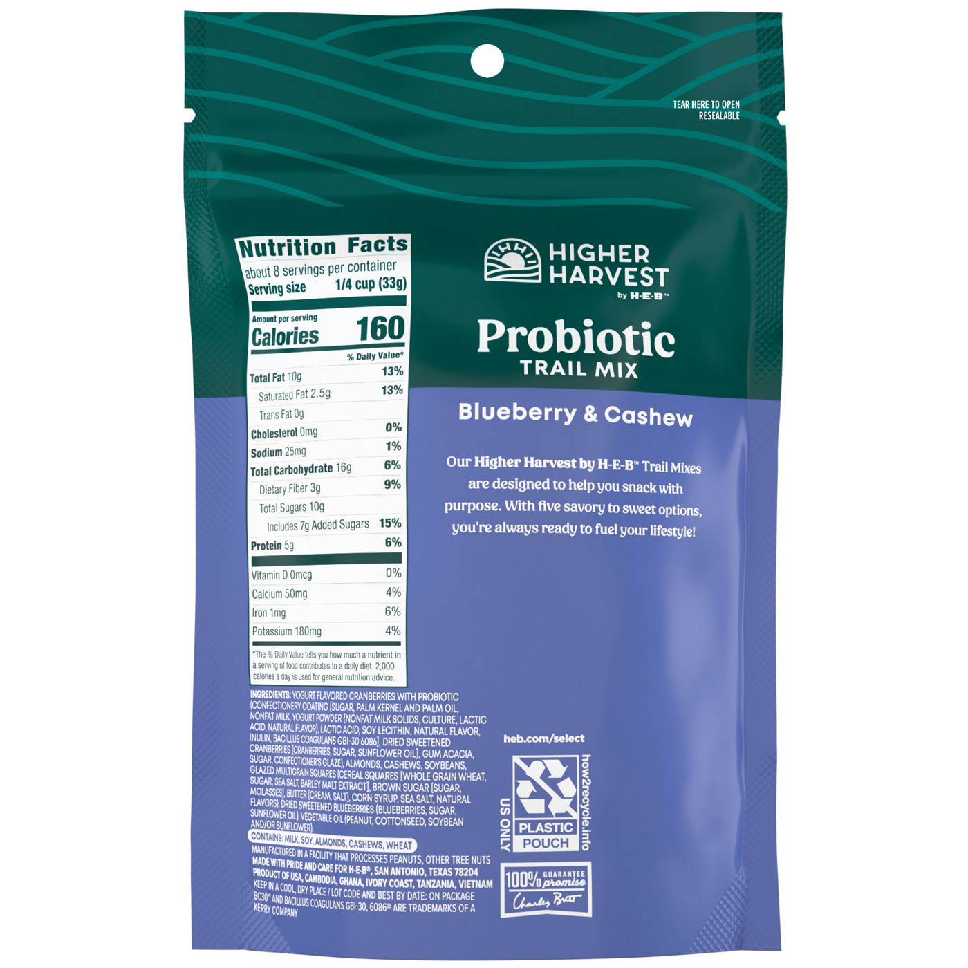 Higher Harvest by H-E-B Probiotic Trail Mix - Blueberry & Cashew; image 3 of 6