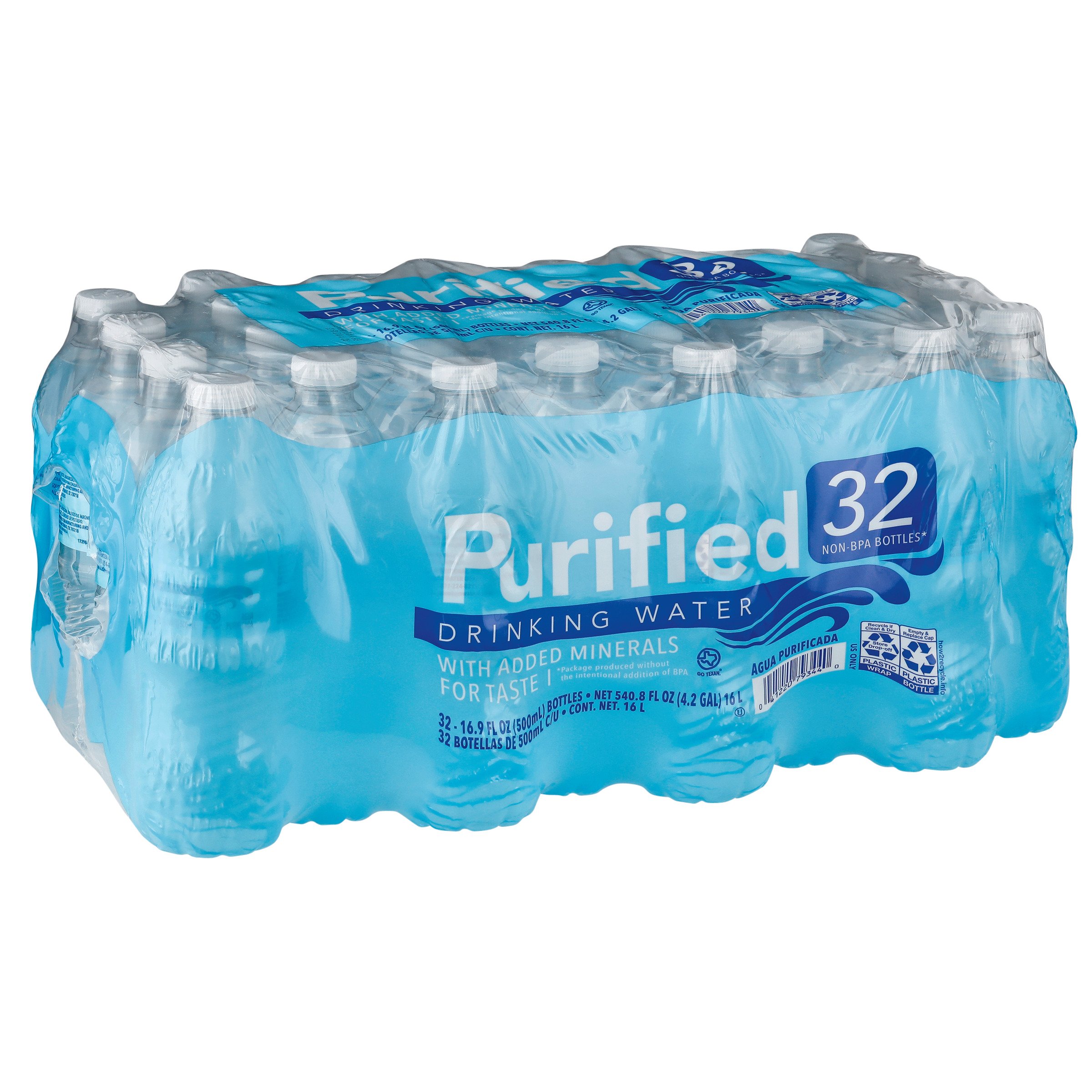 Pure Life Purified Bottled Water, 16 Ounce, 32-pack