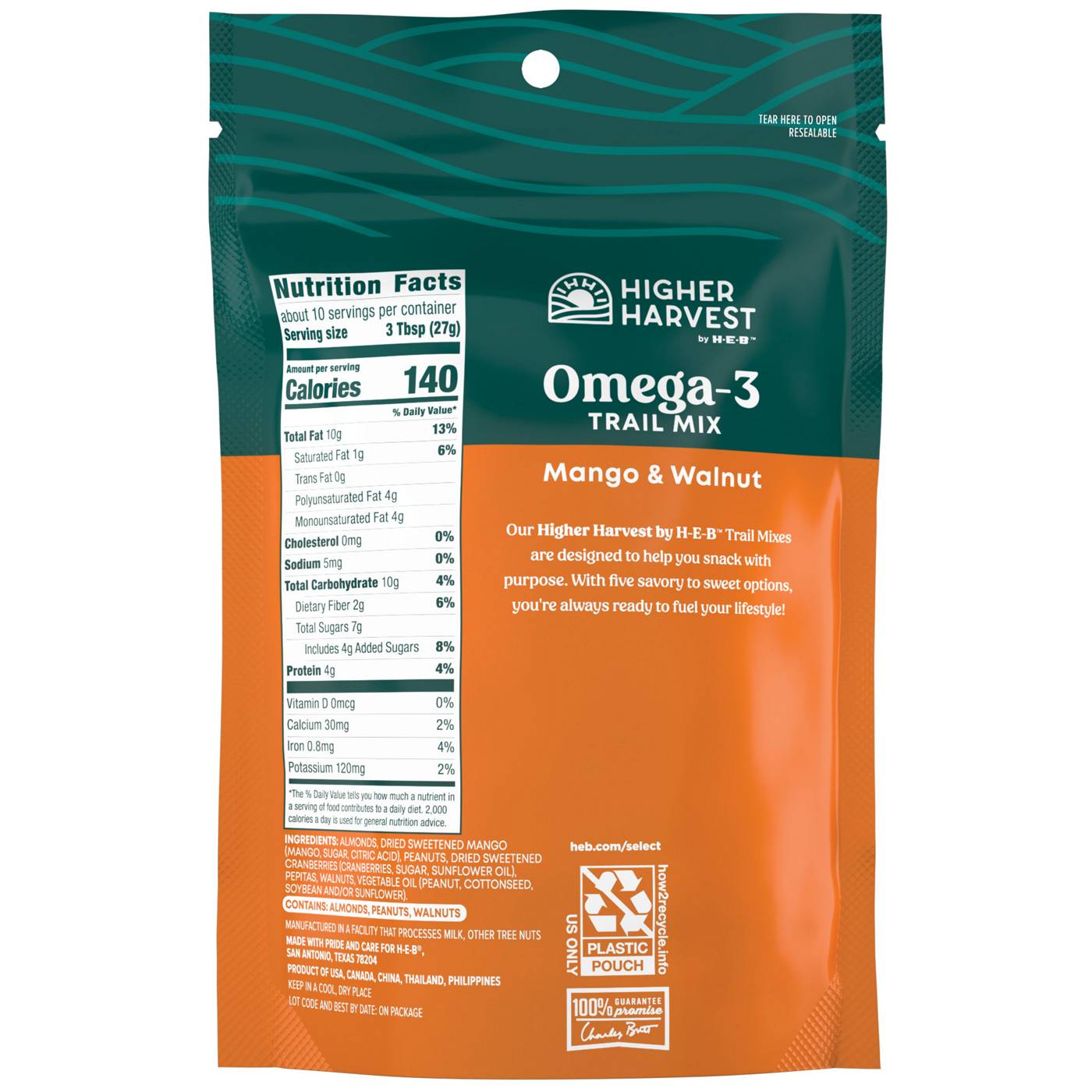 Higher Harvest by H-E-B Omega-3 Trail Mix - Mango & Walnut; image 3 of 6