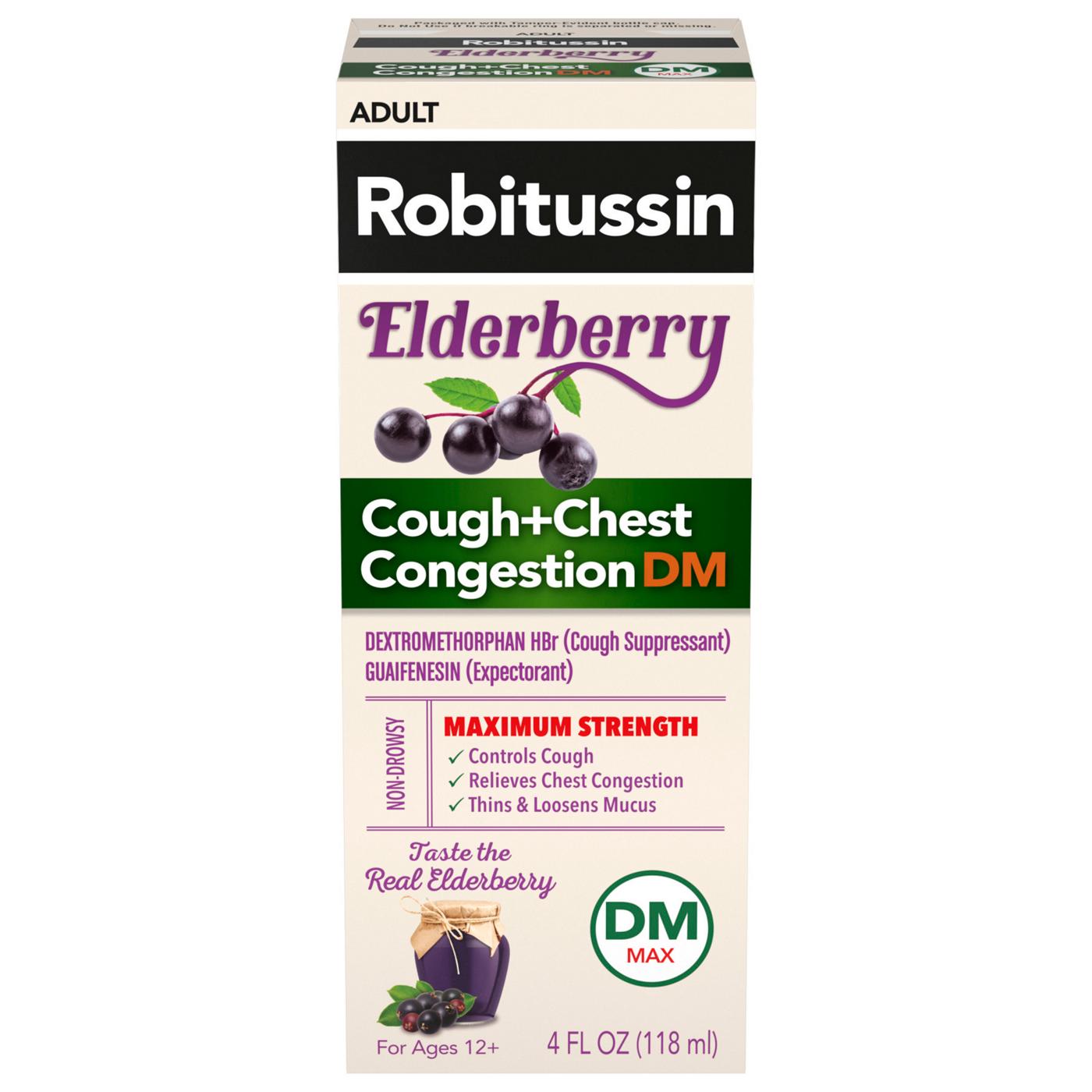 Robitussin Elderberry Cough + Chest Congestion DM Syrup; image 1 of 8