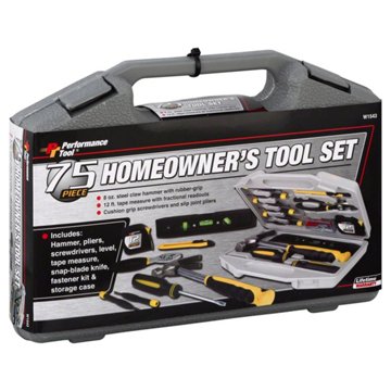 Performance Tool Homeowners Tool Set, 75 pc