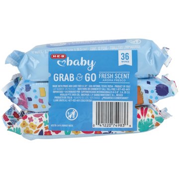 H-E-B Baby Travel Pack Wipes - Fresh Scent, 3 pk