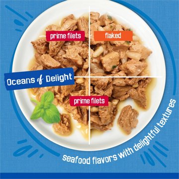 Friskies Purina Wet Cat Food Variety Pack - Oceans of Delight Flaked and Prime Filets