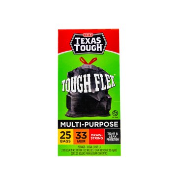 H-E-B Texas Tough Large Multipurpose Flex Trash Bags, 33 Gallon, 25 ct