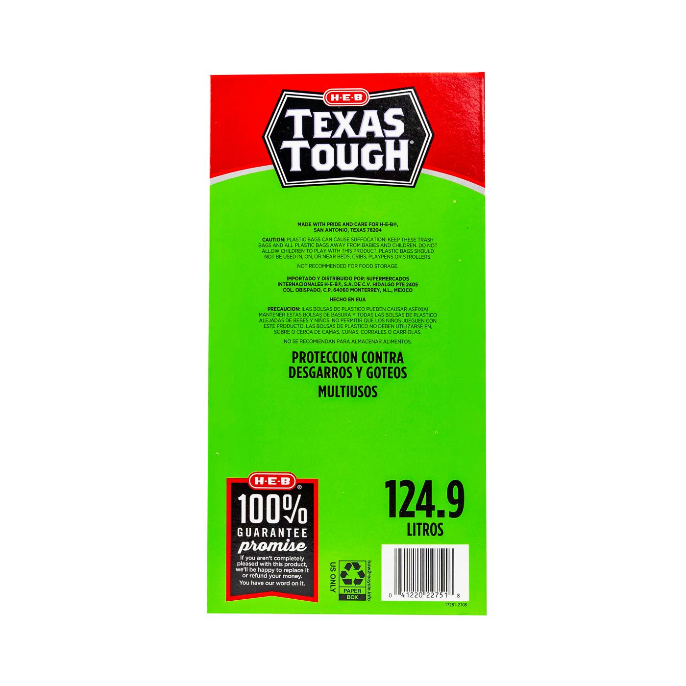 H-E-B Texas Tough Large Multipurpose Flex Trash Bags, 33 Gallon; image 2 of 5