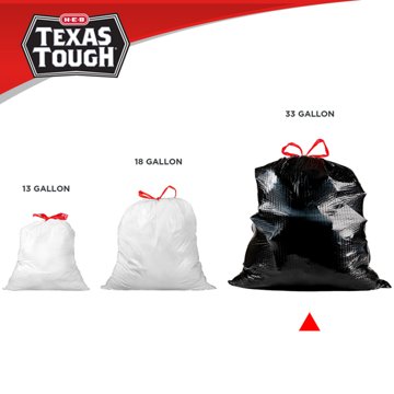 H-E-B Texas Tough Large Multipurpose Flex Trash Bags, 33 Gallon, 45 ct