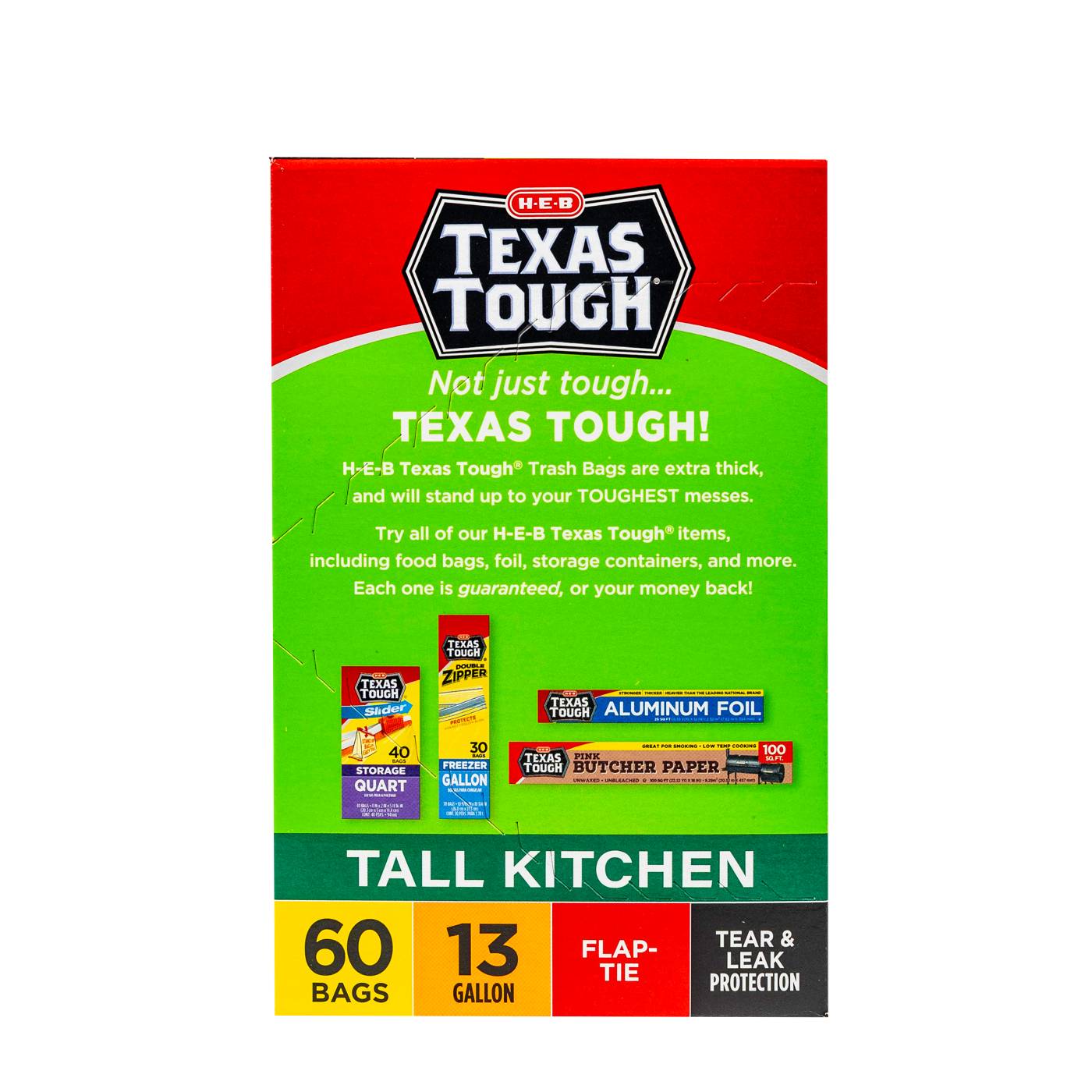 H-E-B Texas Tough Tall Kitchen Flap Tie Trash Bags, 13 Gallon; image 3 of 5