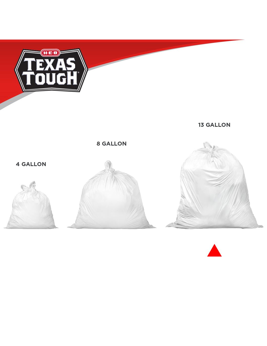 H-E-B Texas Tough Tall Kitchen Flap Tie Trash Bags, 13 Gallon; image 4 of 5