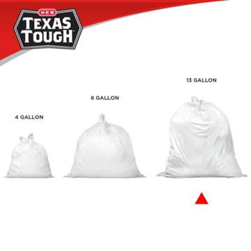 H-E-B Texas Tough Tall Kitchen Flap Tie Trash Bags, 13 Gallon, 60 ct