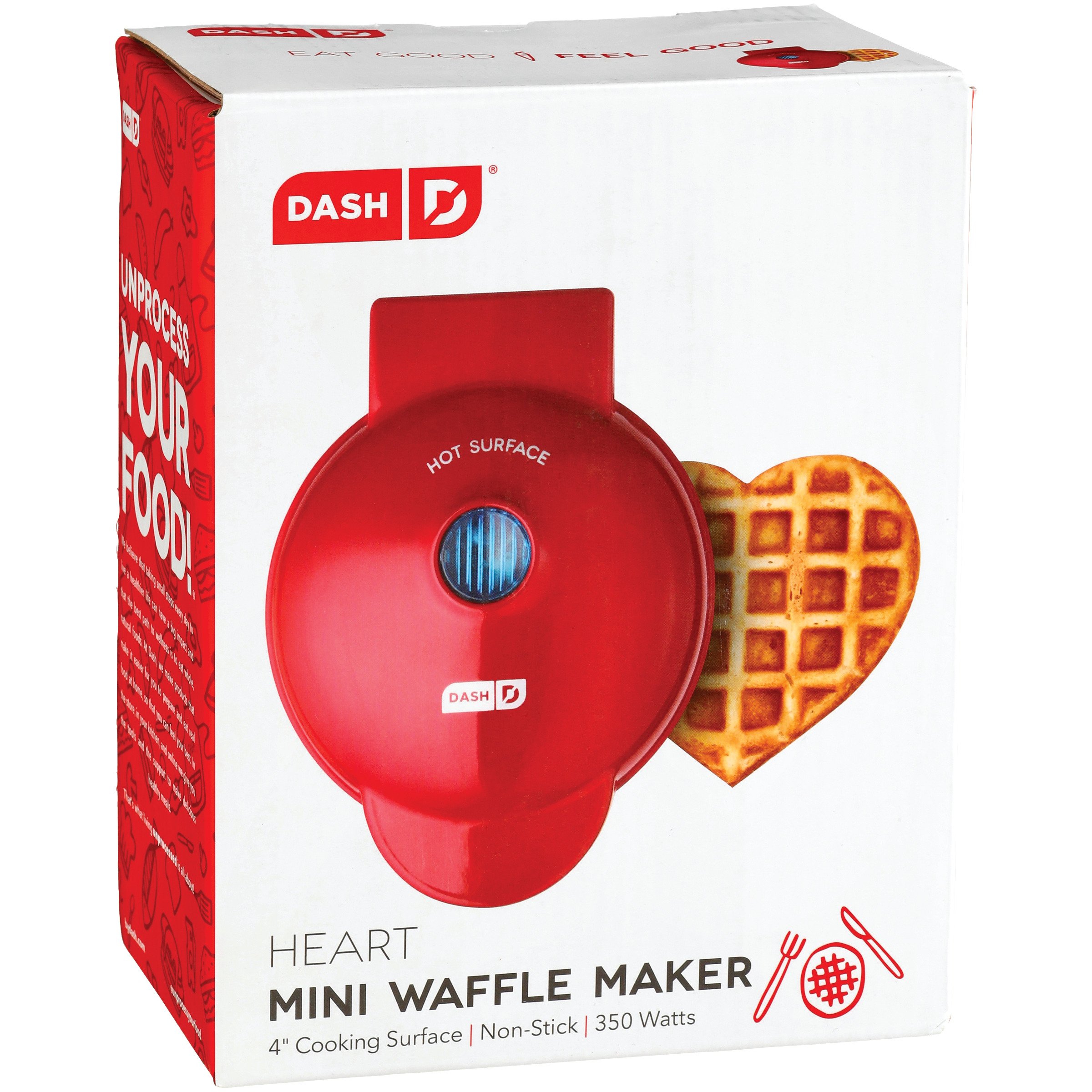 Bella Mini Waffle Maker, Heart Red 