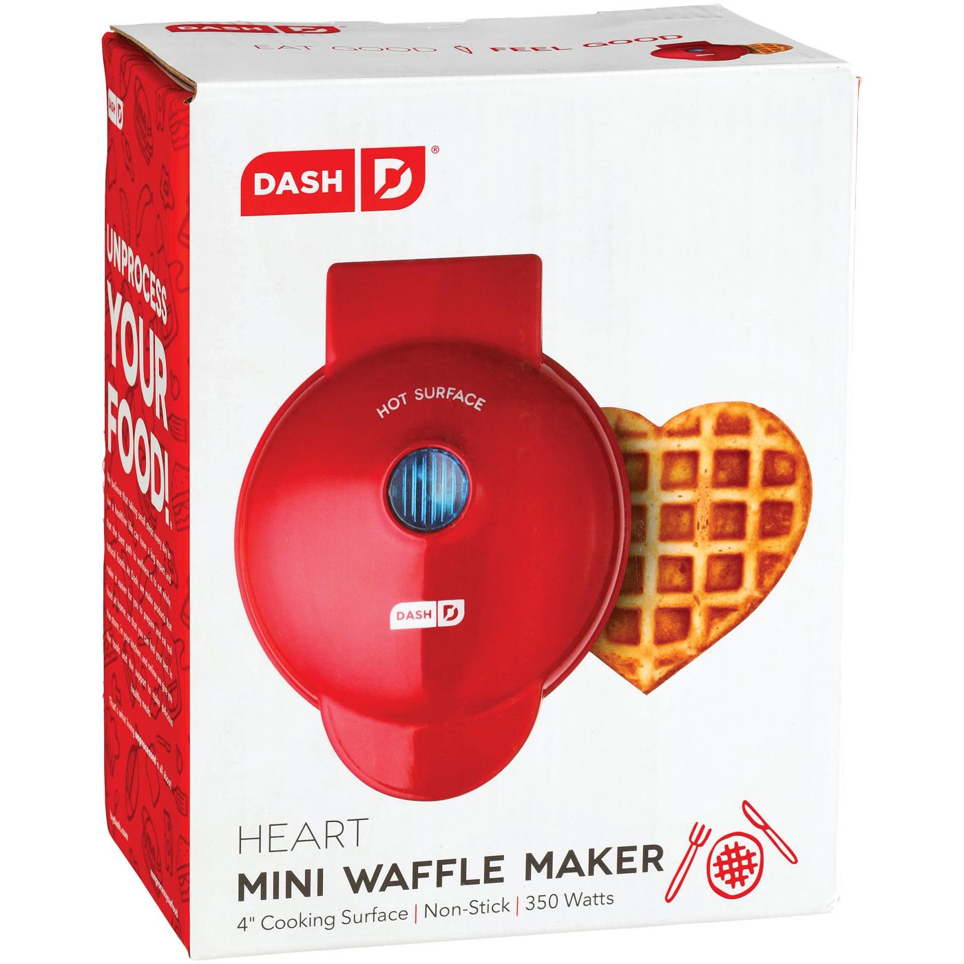 Dash Mini Heart Waffle Maker in Red