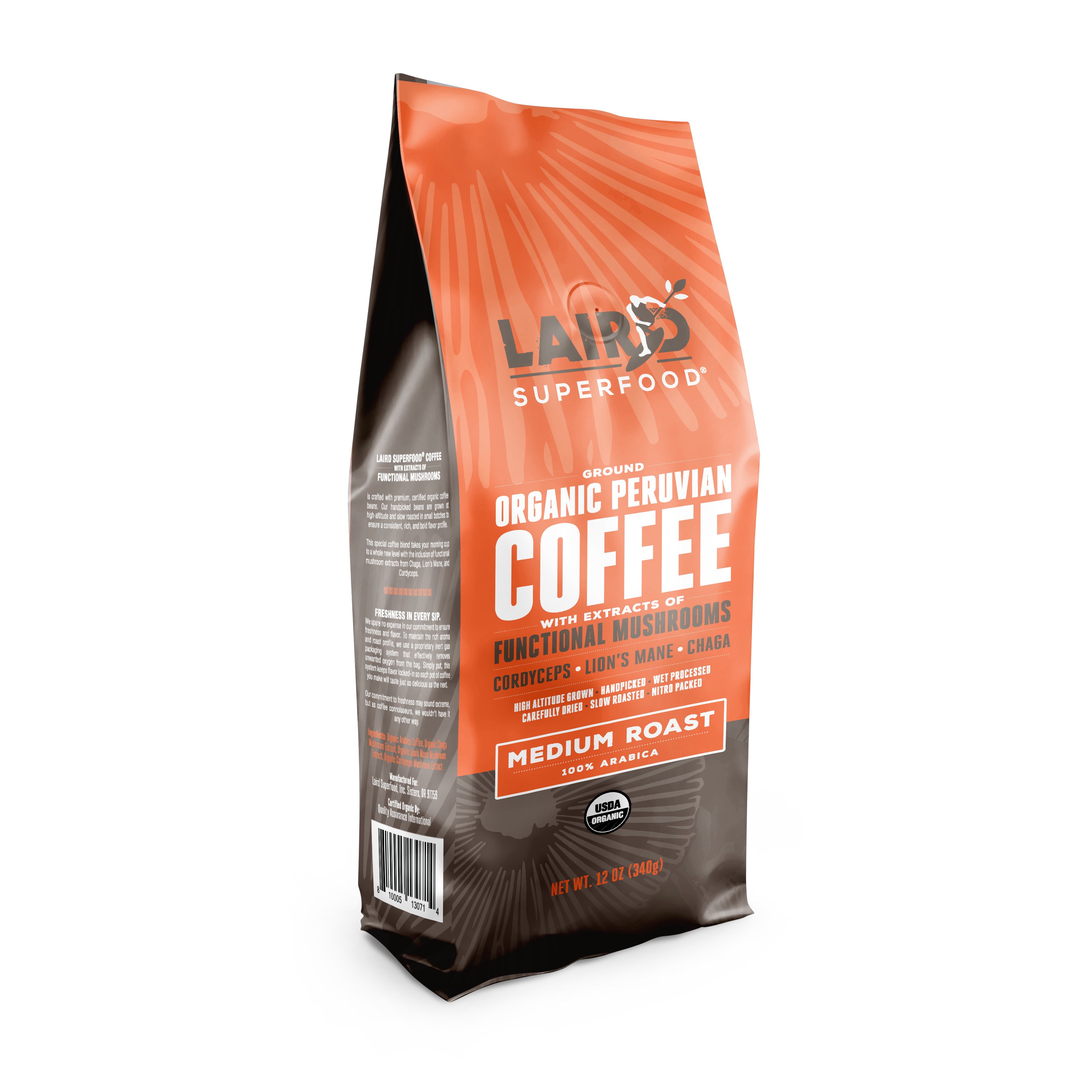 Laird Superfood Peruvian Functional Coffee Boost Medium Roast Ground