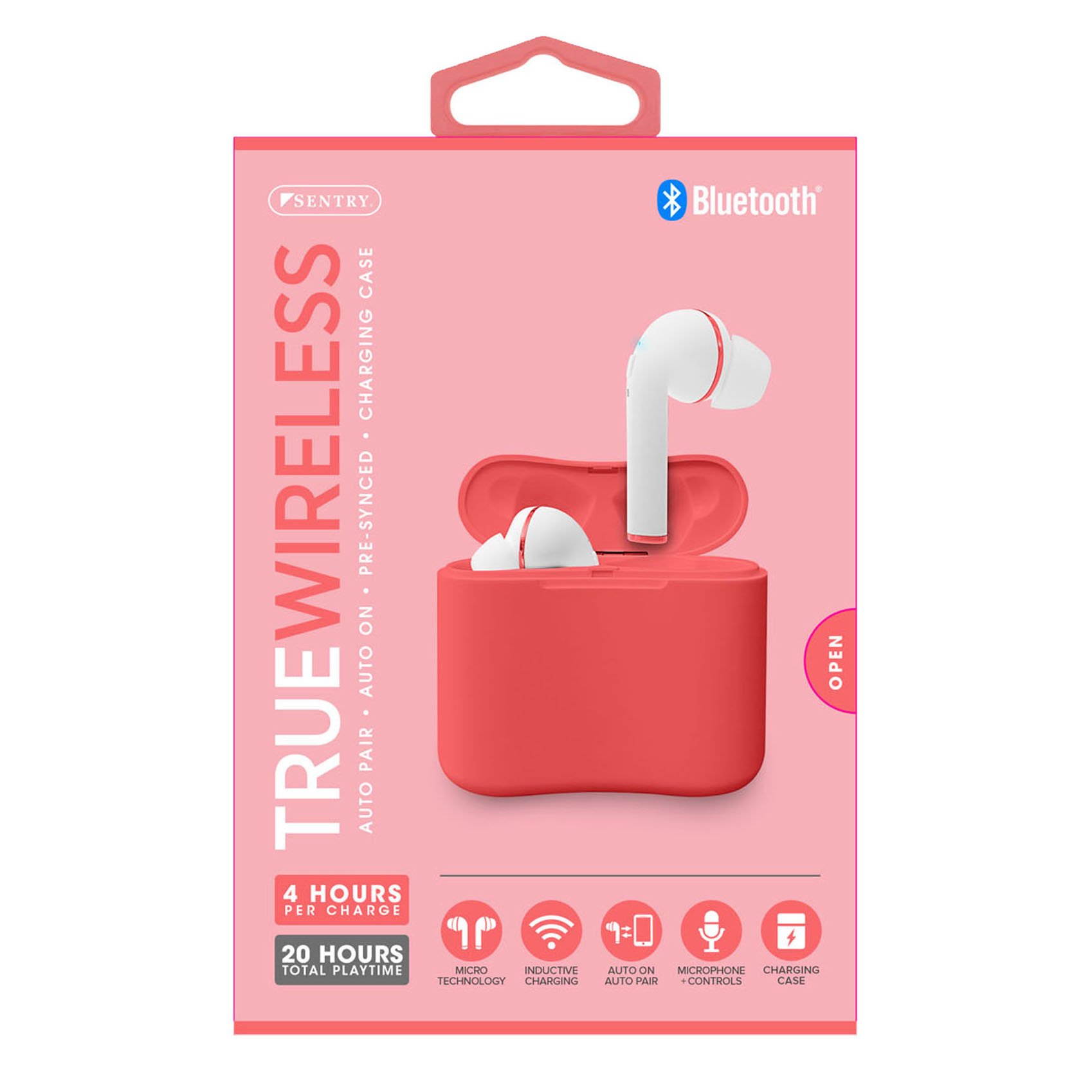 Sentry True Wireless Earbuds with Red Charging Case Shop