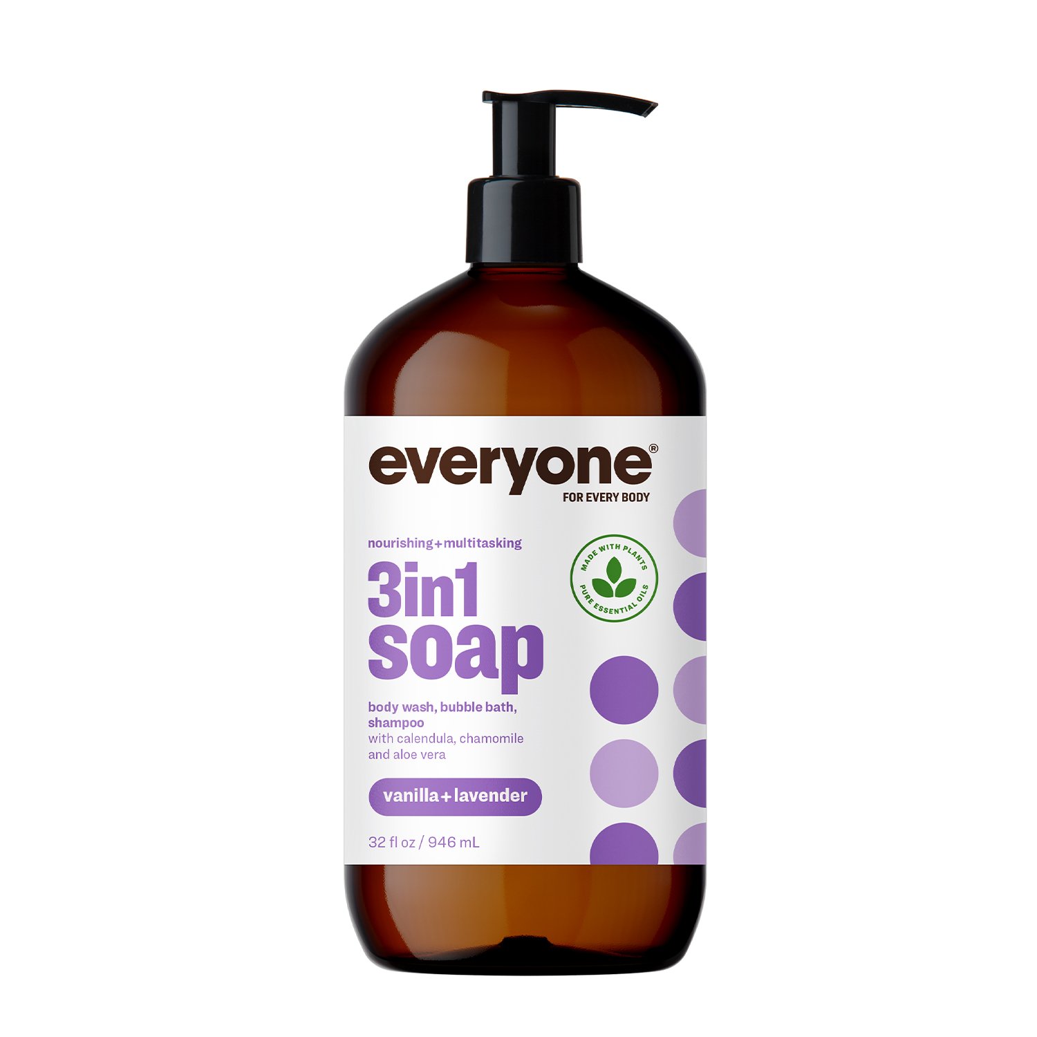 Everyone 3in1 Body Wash Bubble Bath & Shampoo Vanilla + Lavender