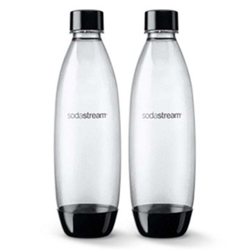 SodaStream Dishwasher Safe Carbonating Bottles - Black, 2 Pk, 1 L