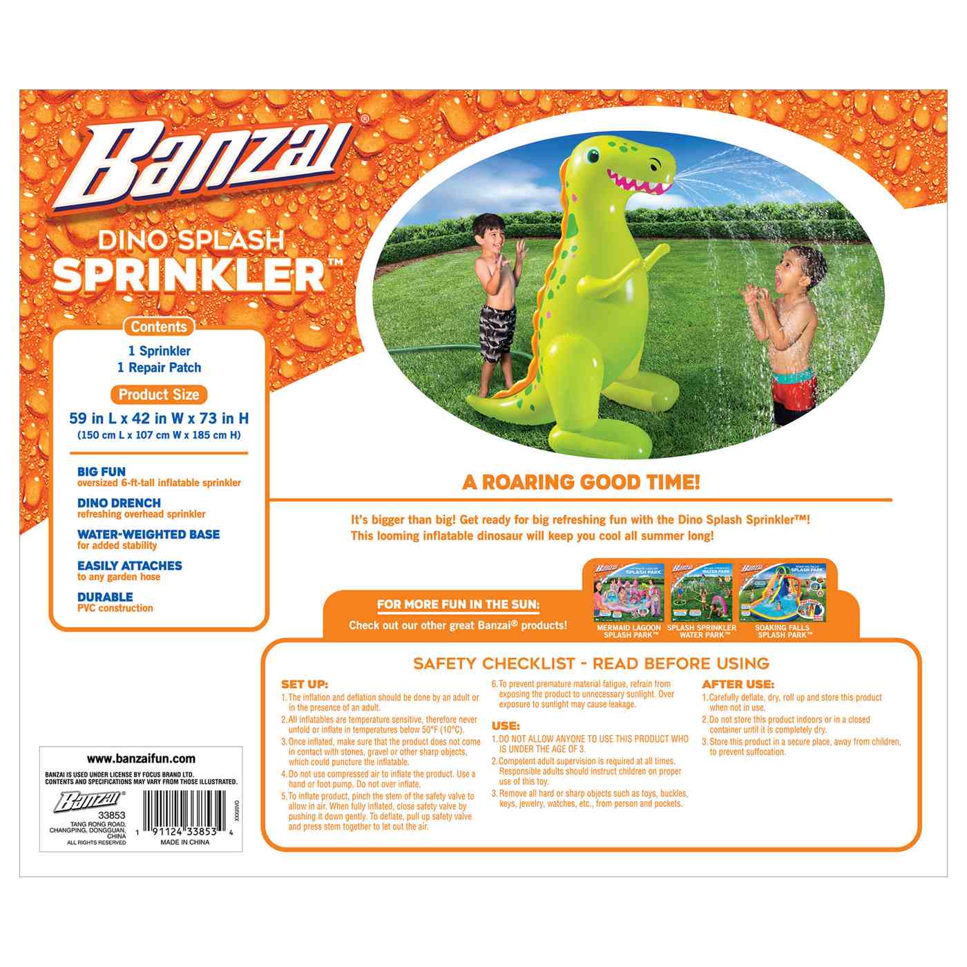 Banzai Dino Splash Water Sprinkler; image 6 of 7