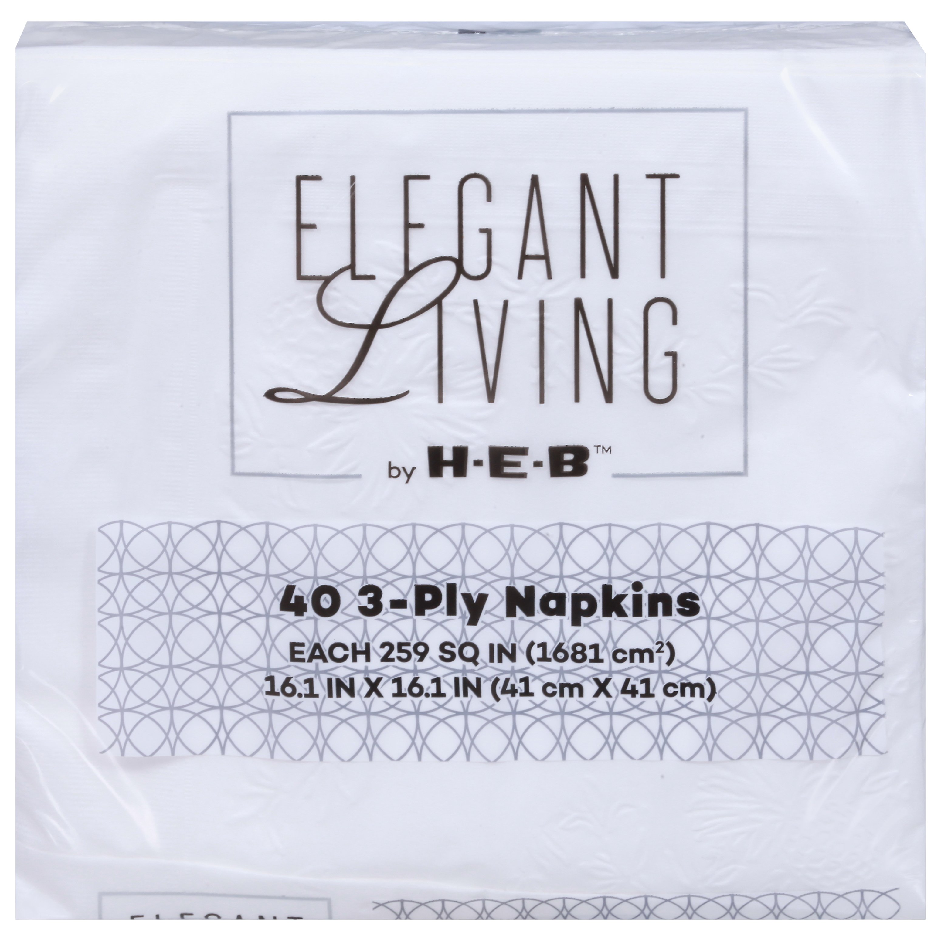Elegant Living by H-E-B 3-Ply Paper Napkins - White - Shop Napkins & Table  Cloths at H-E-B
