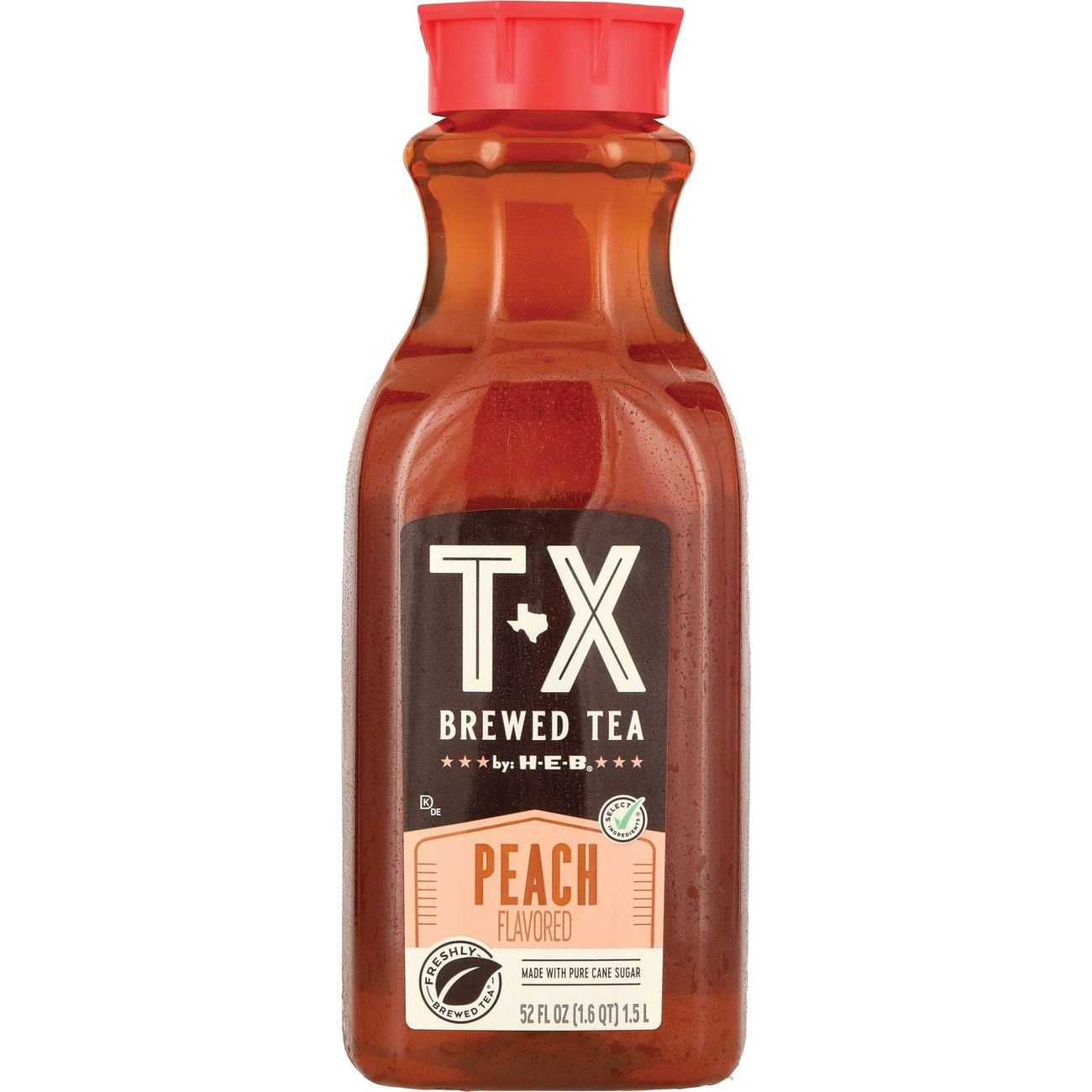 H-E-B TX Brewed Peach Tea, 52 oz