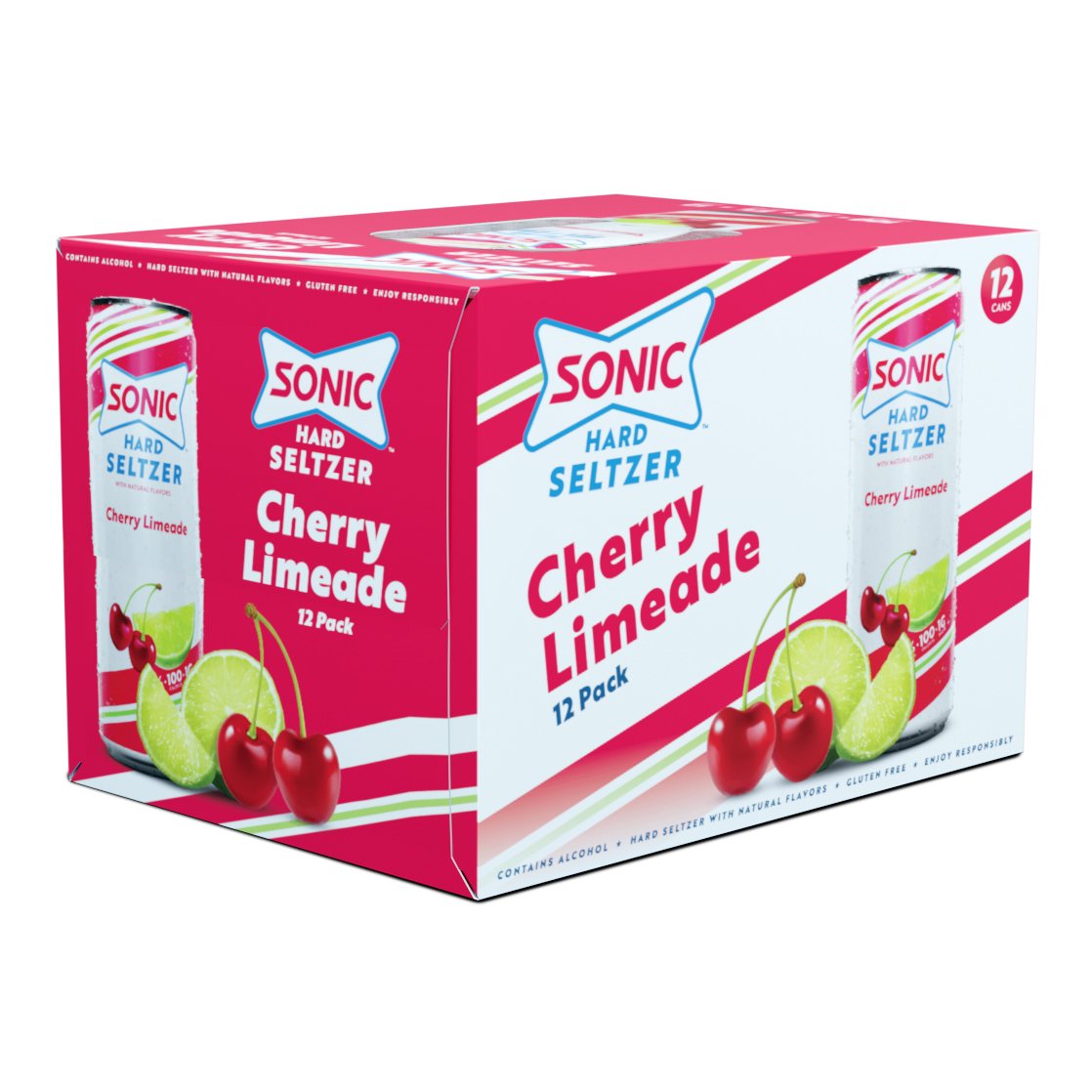 Sonic Cherry Limeade Hard Seltzer 12 oz Cans Shop Malt Beverages