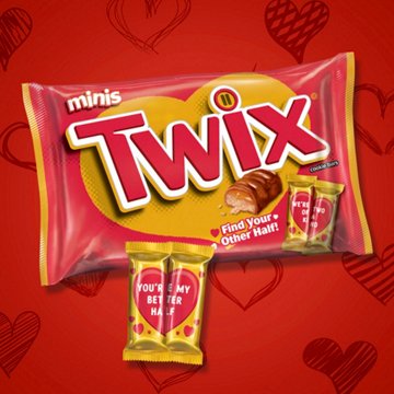 Twix Minis Caramel Chocolate Cookie Valentine's Candy