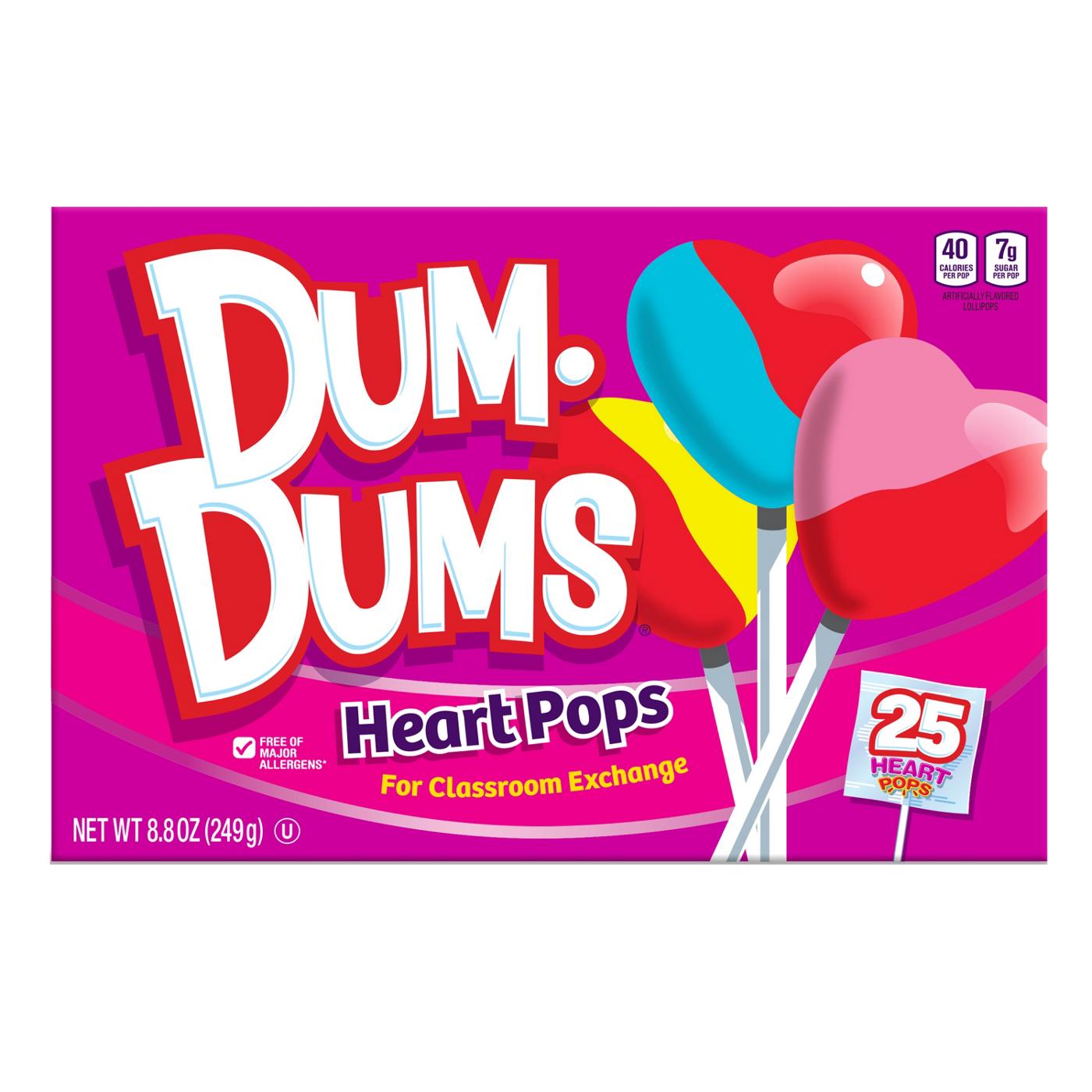 Dum Dums Heart Pops Valentine's Exchange Candy; image 1 of 2