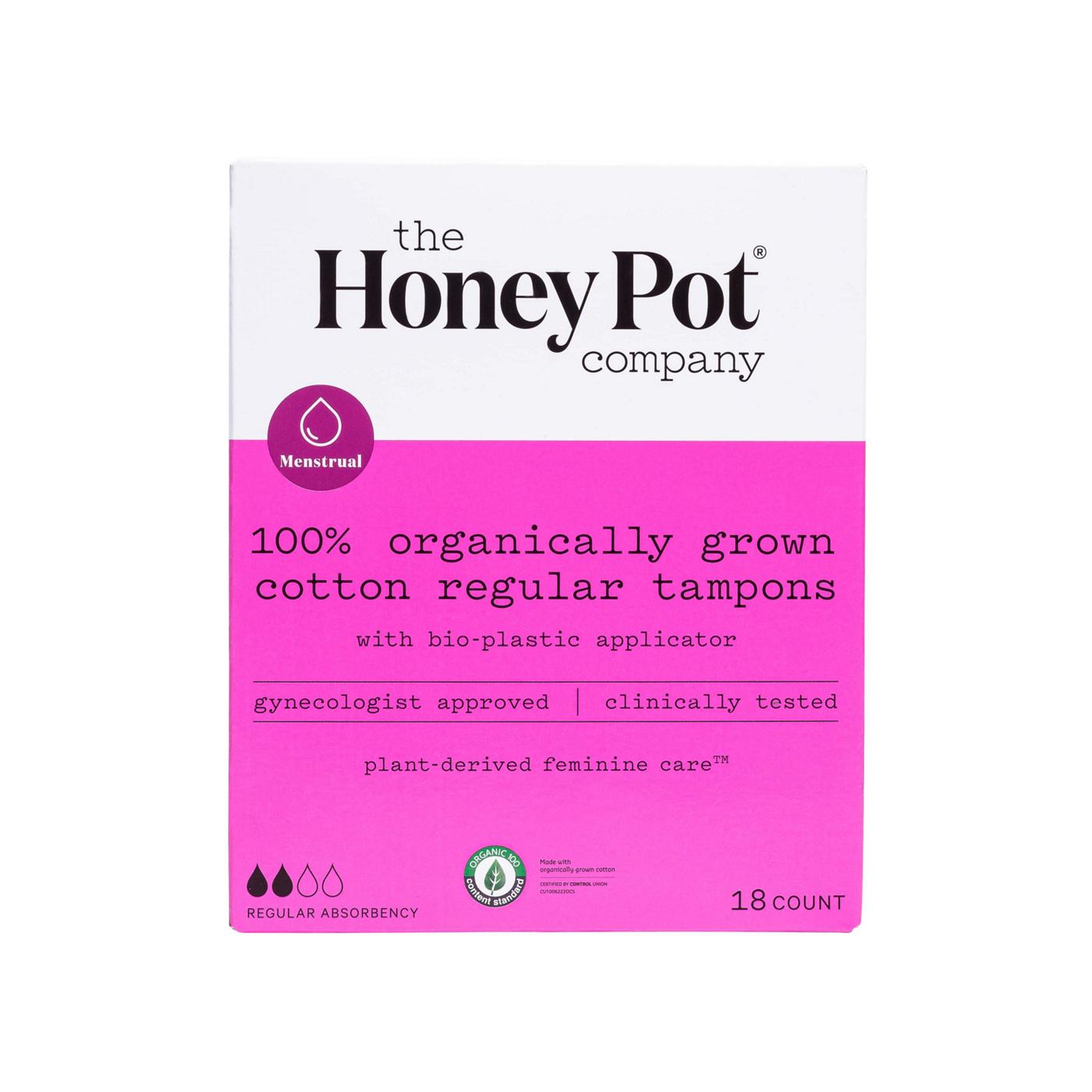 The Honey Pot 100% Organic Tampons - Regular; image 1 of 2