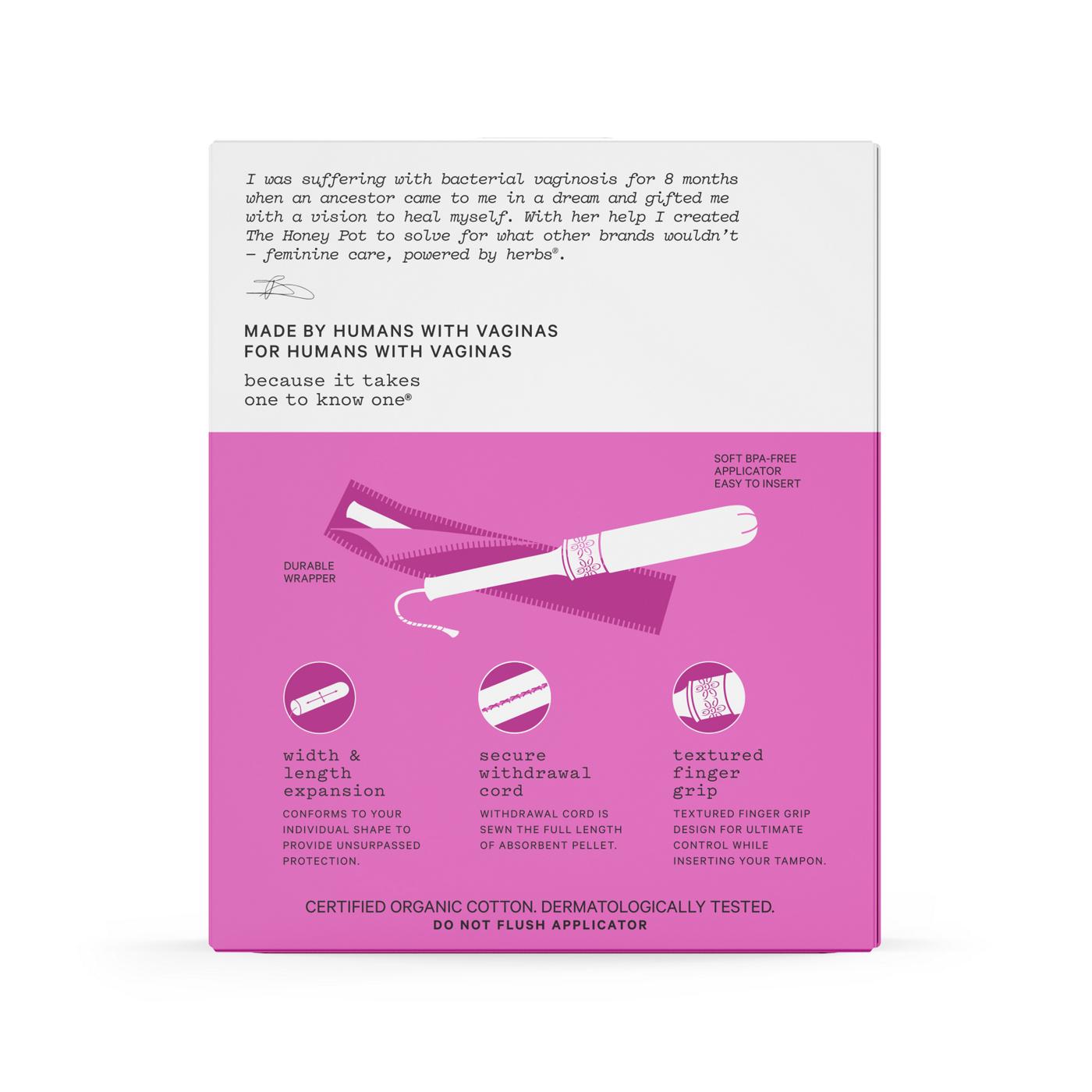 The Honey Pot 100% Organic Tampons - Regular; image 2 of 2