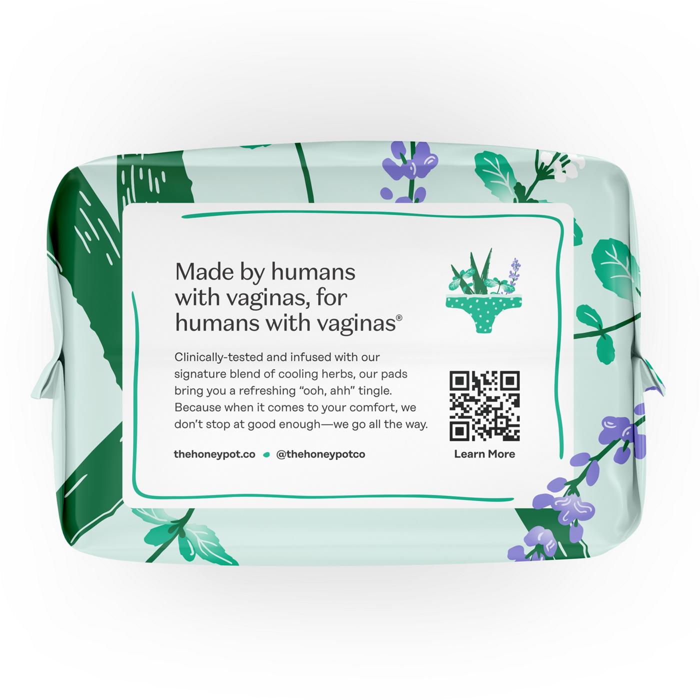 The Honey Pot Organic Cotton Cooling Herbal Daytime Incontinence Pads with Wings; image 2 of 3