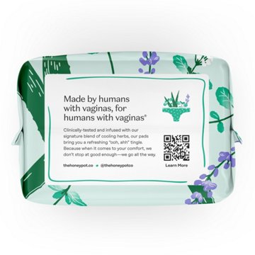 The Honey Pot Organic Cotton Cooling Herbal Daytime Incontinence Pads with Wings, 16 ct