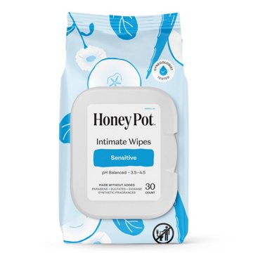 The Honey Pot Intimate Daily Wipes - Sensitive, 30 ct
