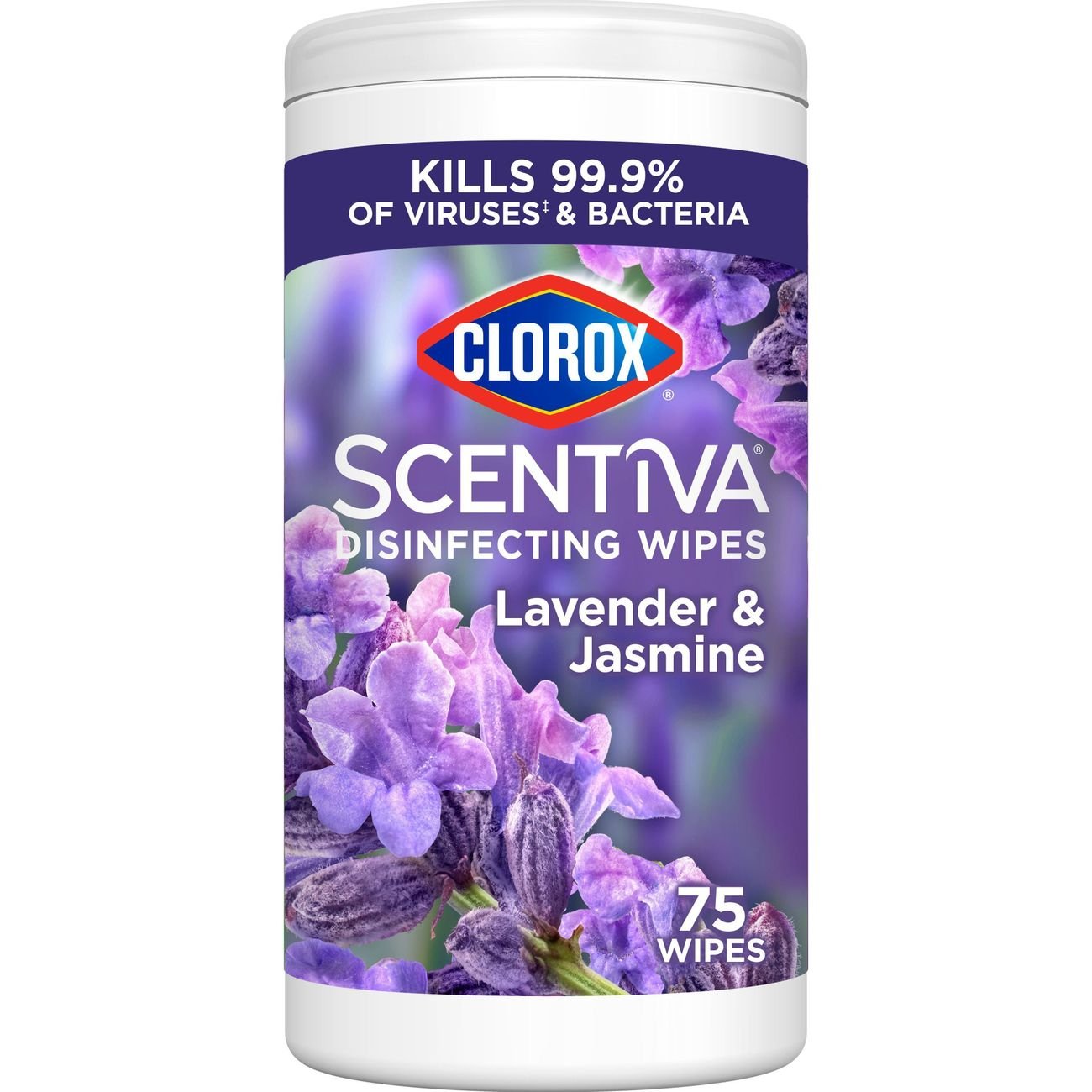 Clorox Scentiva Disinfecting Wipes - Lavender & Jasmine, 75 ct