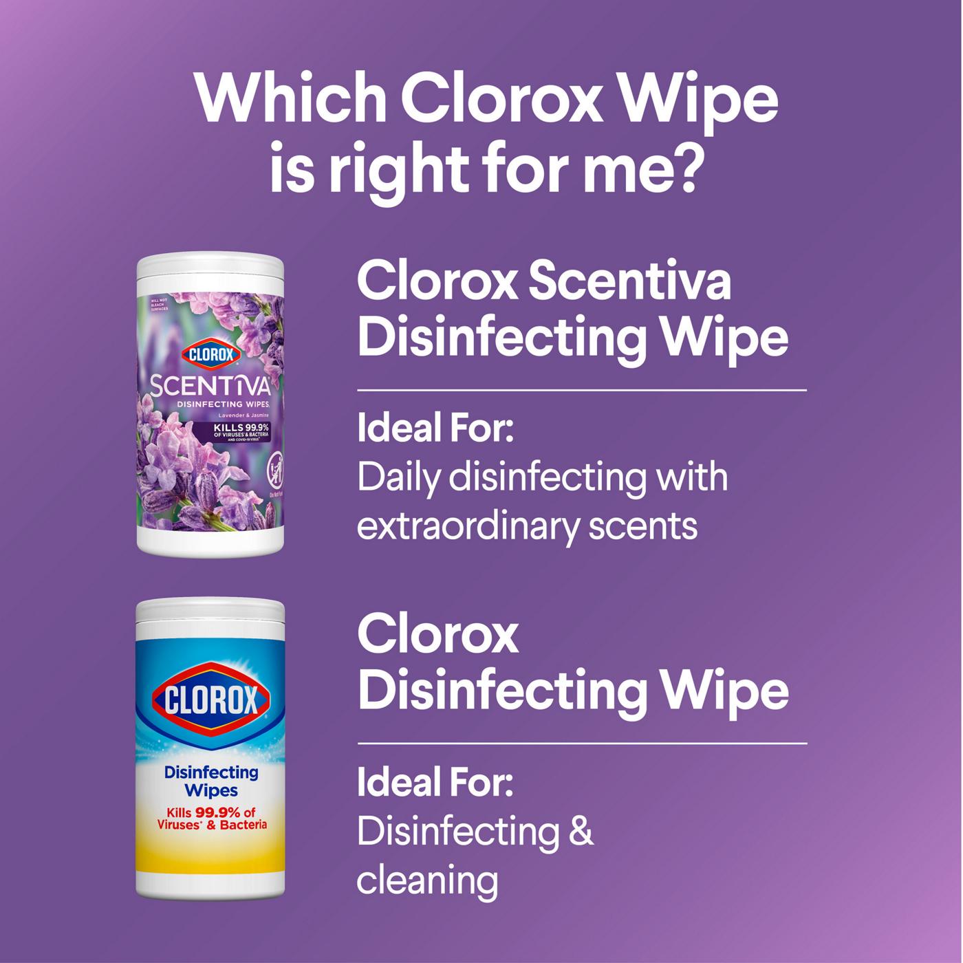 Clorox Scentiva Bleach Free Cleaning Wipes - Lavender & Jasmine; image 2 of 11