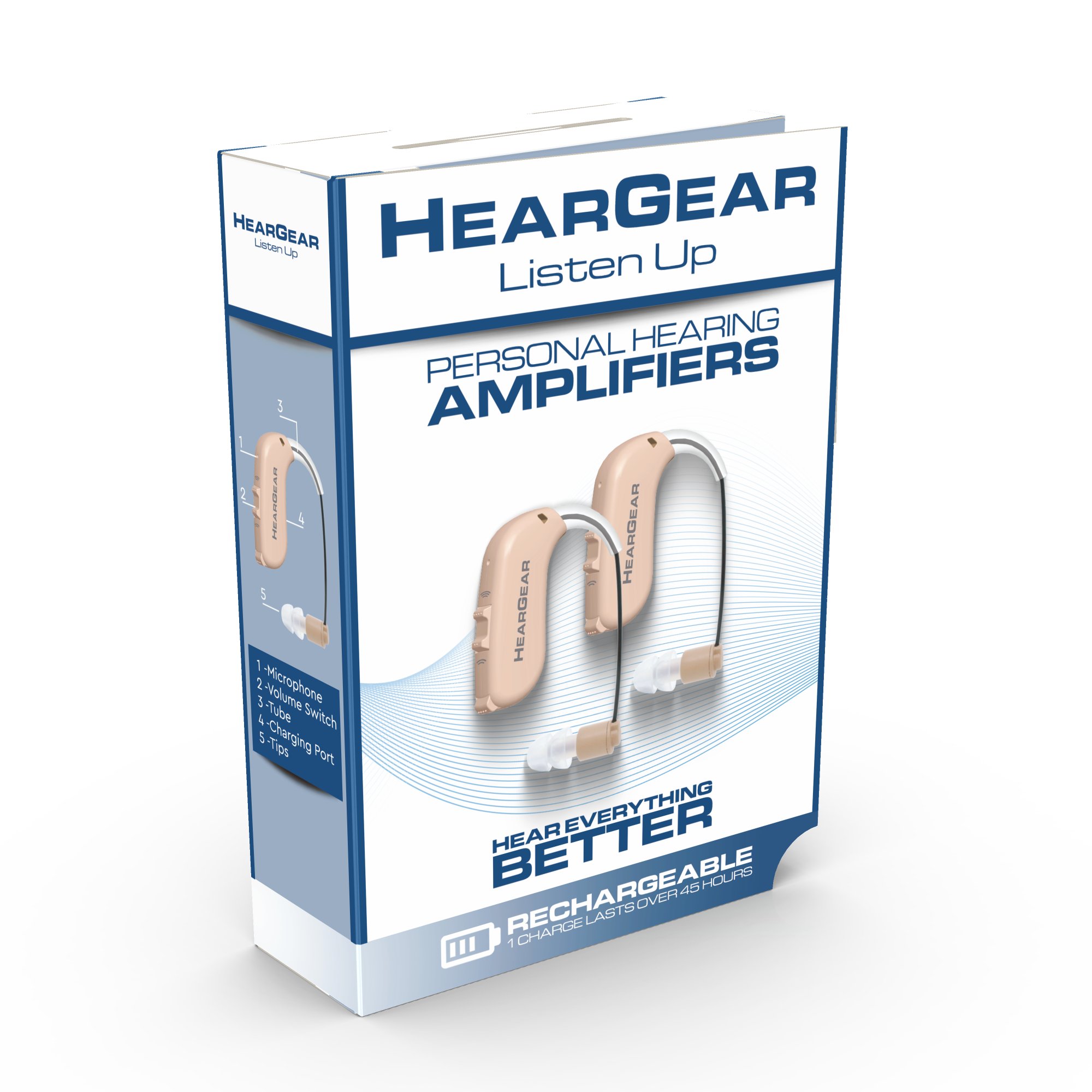 Lucid Audio HearGear Personal Rechargeable Hearing Amplifiers Shop Ear plugs at HEB