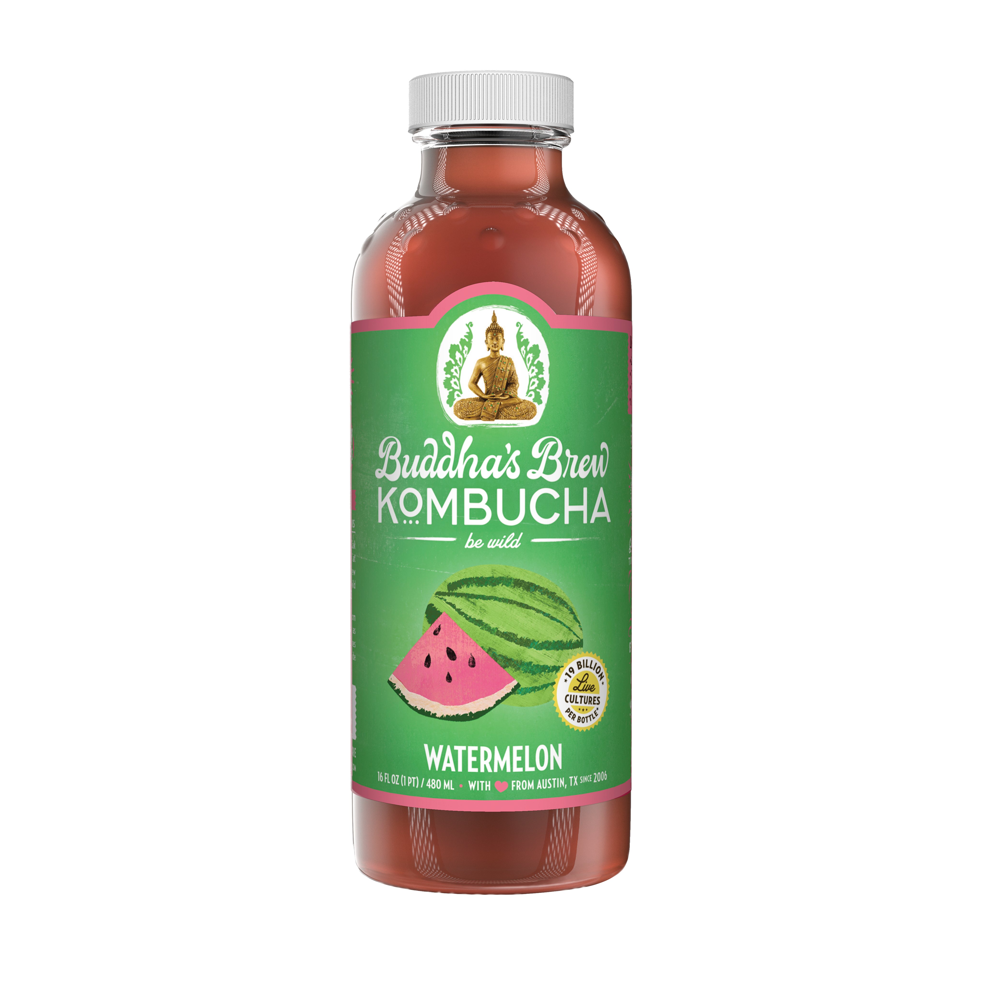 Buddha's Brew Watermelon Kombucha Shop Tea at HEB