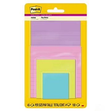 Post-it Sticky Notes - Super Nova Neon Collection, 180 Ct, 4 pk