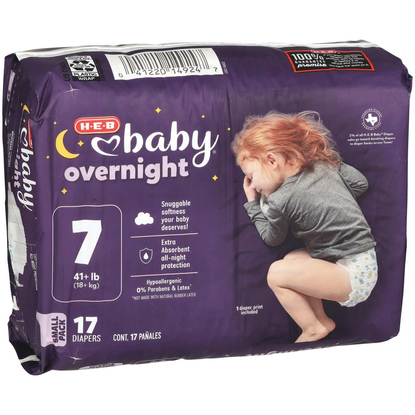 H-E-B Baby Overnight Diapers – Size 7; image 2 of 2