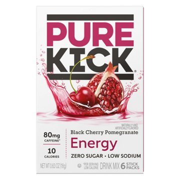 Pure Kick Energy Drink Sticks - Black Cherry Pomegranate, 6 ct