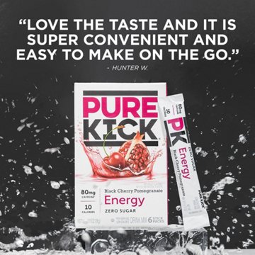Pure Kick Energy Drink Sticks - Black Cherry Pomegranate, 6 ct