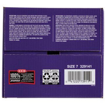 H-E-B Baby Medium Pack Overnight Diapers - Size 7, 48 ct