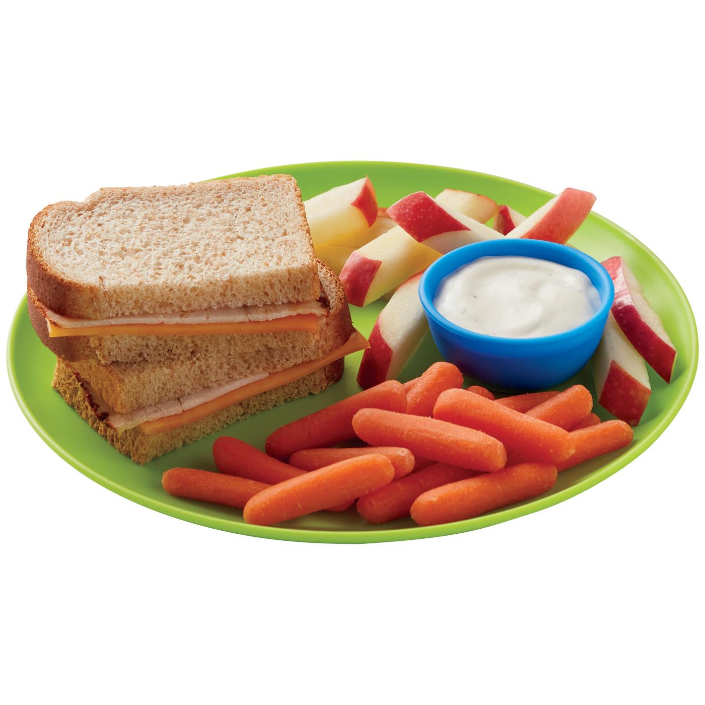 Meal Simple by H-E-B Kids' Turkey & Cheese Sandwich, Apple, Carrots & Ranch Dip; image 3 of 3