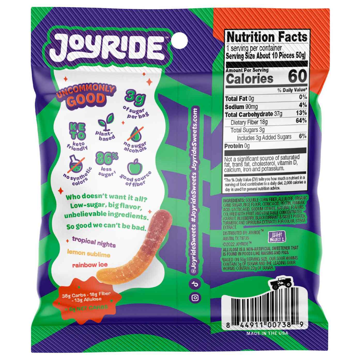 Joyride Sour Gummy Worms - Shop Candy at H-E-B