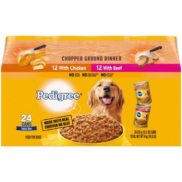 Pedigree Chopped Ground Dinner Wet Dog Food - Chicken & Beef