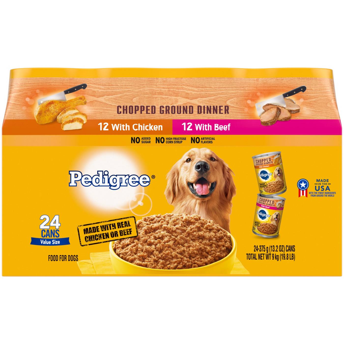 Pedigree canned dog 2024 food nutritional information