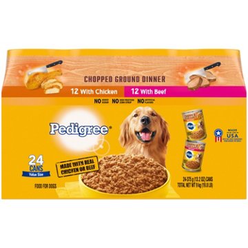 Pedigree Chopped Ground Dinner Wet Dog Food - Chicken & Beef