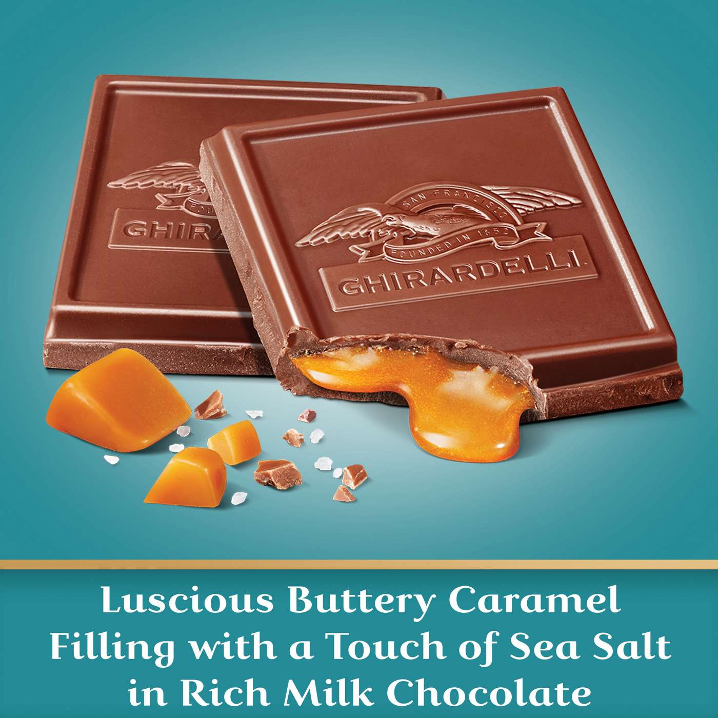 Ghirardelli Squares Sea Salt Caramel Milk Chocolate Bar; image 4 of 7