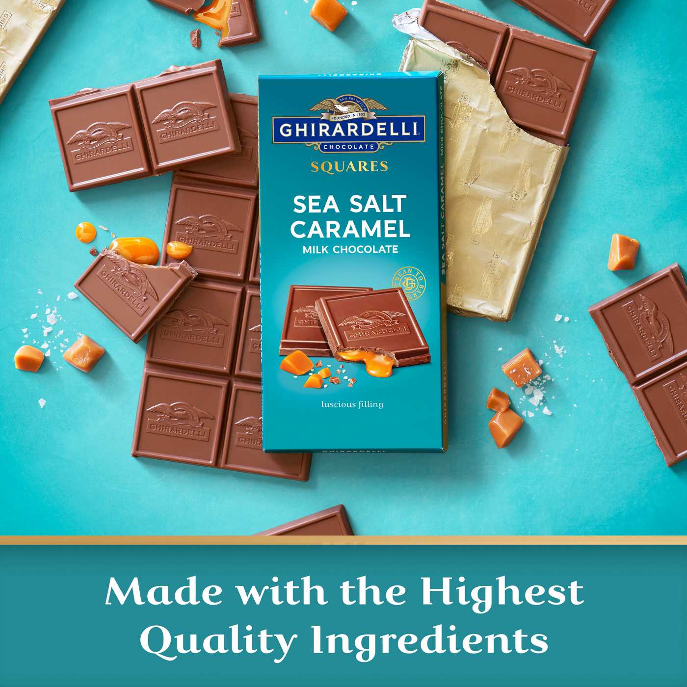 Ghirardelli Squares Sea Salt Caramel Milk Chocolate Bar; image 5 of 7