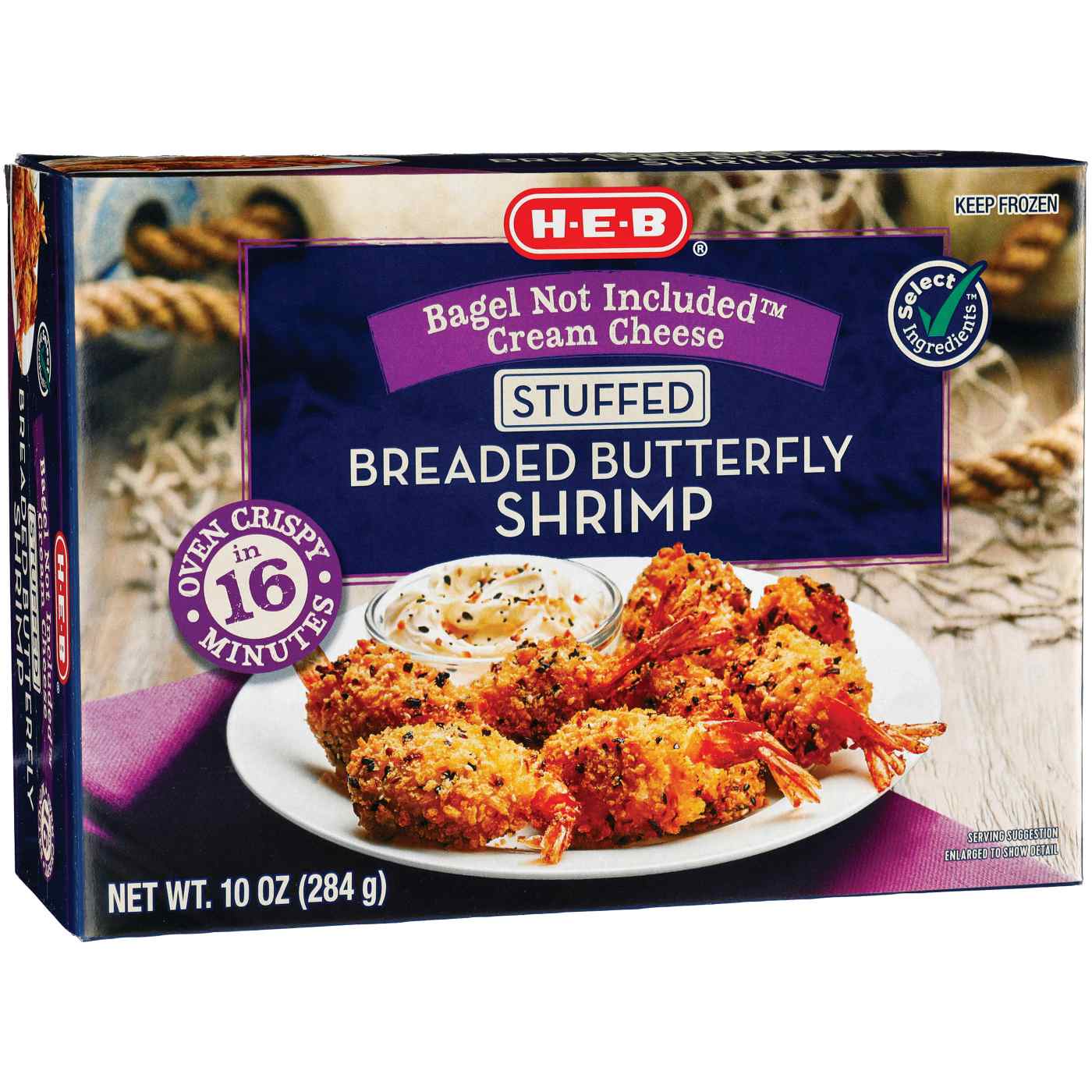 H-E-B Frozen Bagel Not Included Cream Cheese-Stuffed Breaded Butterfly Shrimp; image 2 of 2