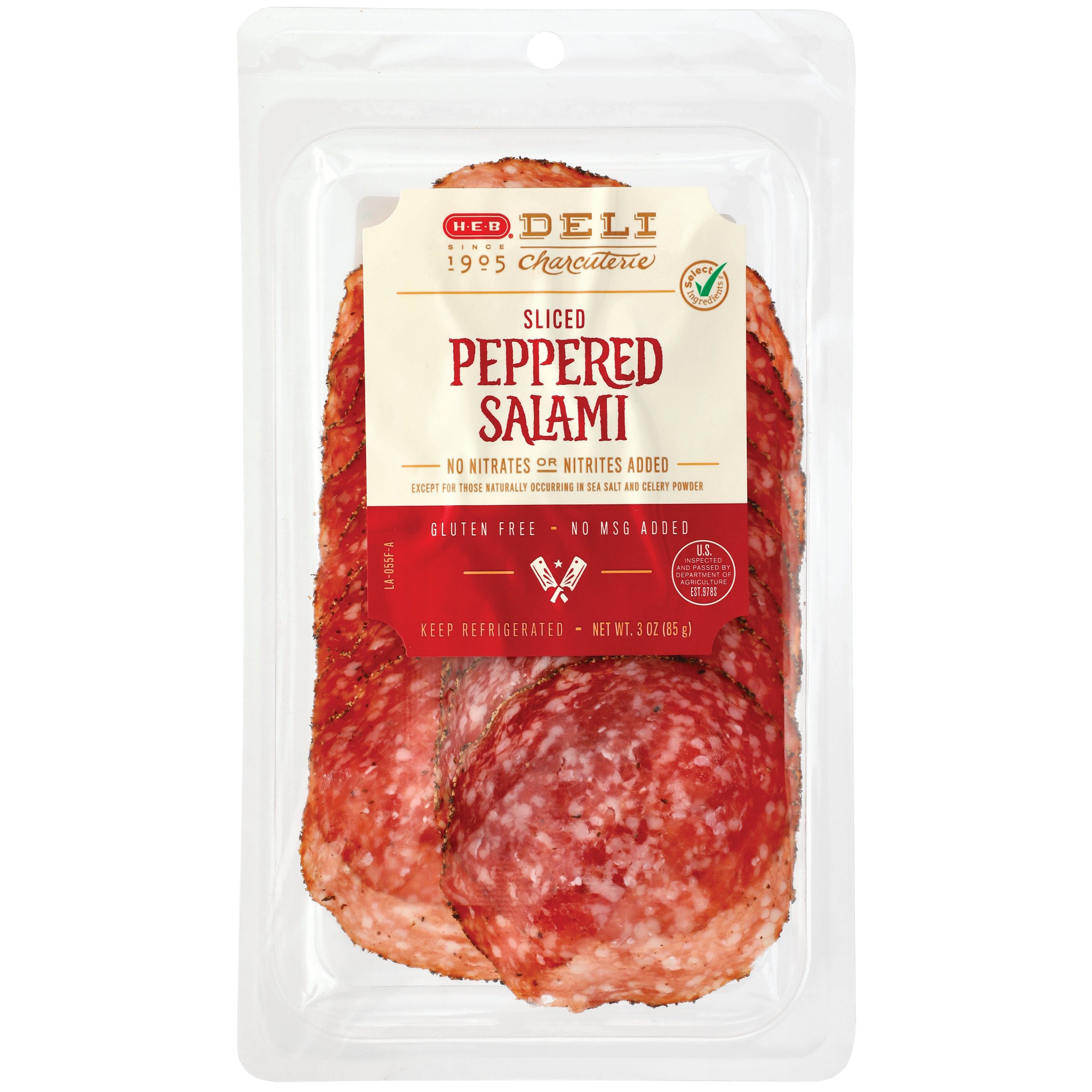H-E-B Deli Sliced Peppered Salami, 3 oz